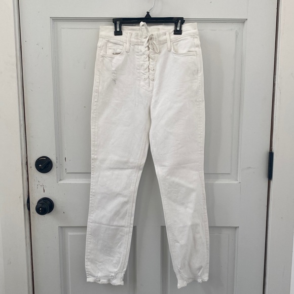 MOTHER denim Dazzler high-rise distressed lace up jeans - Picture 11 of 12